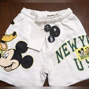 Zara Disney Kids White Mickey Mouse Shorts Size 6 Nwt